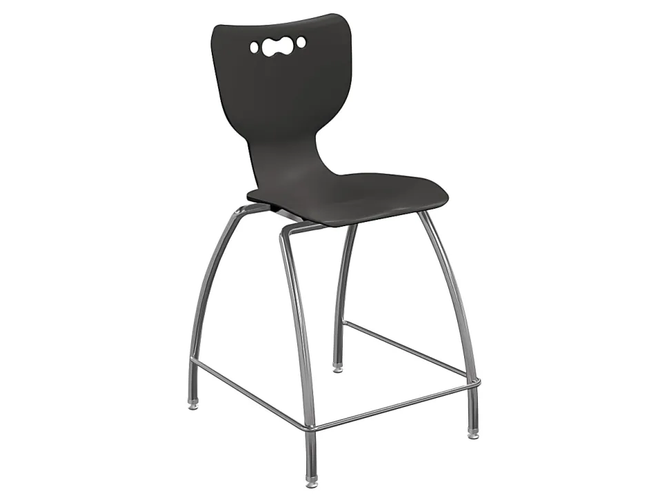 Hierarchy 4-Leg School Stool, 30", Black/Chrome