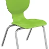 Hierarchy 4-Leg Stackable Student Chairs, 18", Lime/Chrome, Set Of 5 Chairs