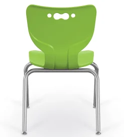 Hierarchy 4-Leg Stackable Student Chairs, 18", Lime/Chrome, Set Of 5 Chairs