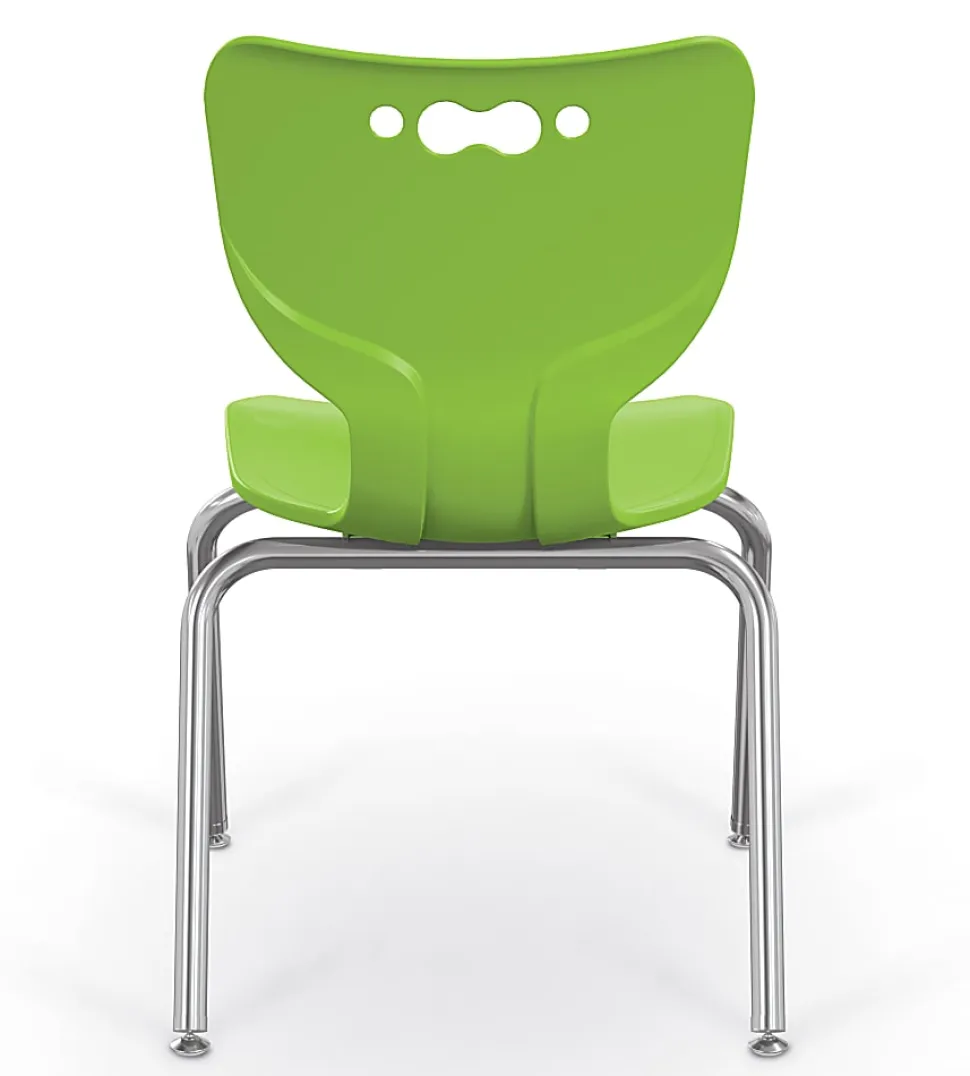Hierarchy 4-Leg Stackable Student Chairs, 18", Lime/Chrome, Set Of 5 Chairs