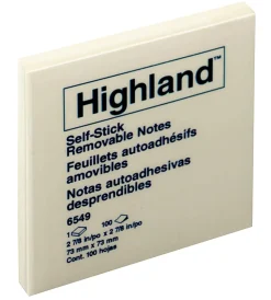Highland™ Notes, 3 in x 3 in, 12 Pads, 100 Sheets/Pad, Yellow