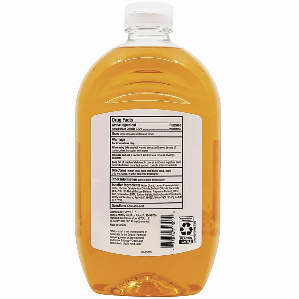 Highmark® Antibacterial Liquid Hand Soap, Clean Scent, 50 Oz Refill Bottle, Orange