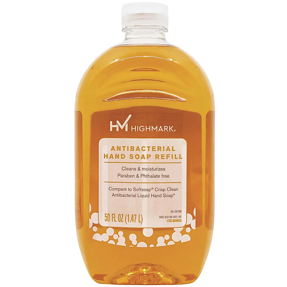 Highmark® Antibacterial Liquid Hand Soap, Clean Scent, 50 Oz Refill Bottle, Orange