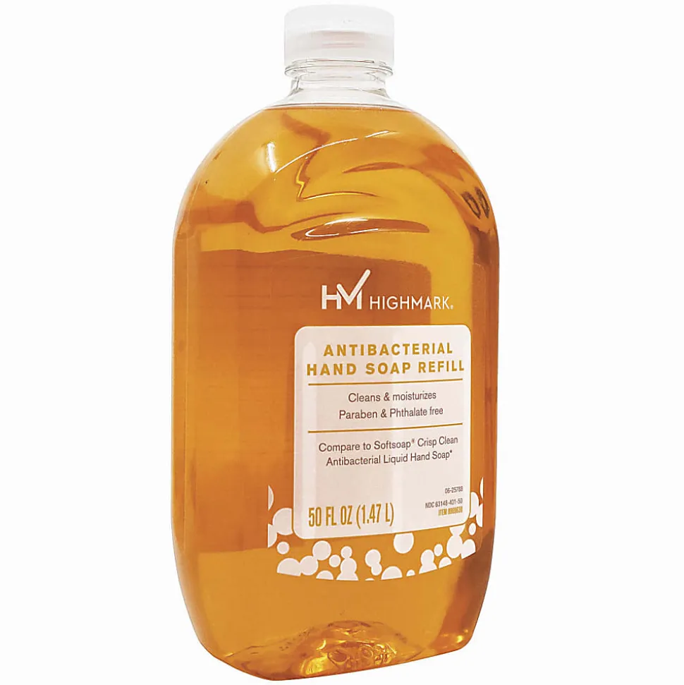Highmark® Antibacterial Liquid Hand Soap, Clean Scent, 50 Oz Refill Bottle, Orange