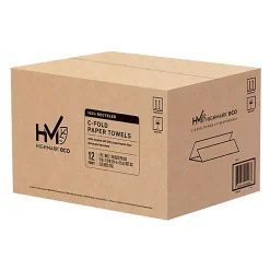 Highmark® C-Fold 1-Ply Paper Towels, 100% Recycled, 198 Sheets Per Pack, Case Of 12 Packs