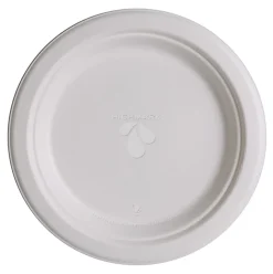 Highmark® ECO Compostable Sugarcane Paper Plates, 9", White, Pack Of 50