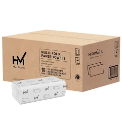 Highmark® ECO Multi-Fold 1-Ply Paper Towels, 100% Recycled, White, 250 Sheets Per Pack, Case Of 16 Packs