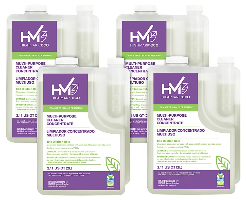 Highmark® ECO Multi-Purpose Cleaner Concentrate, 2 Liters, Case Of 4 Bottles