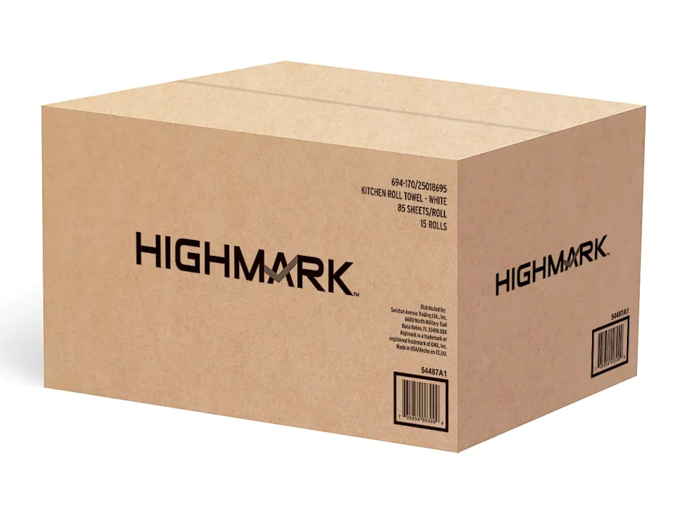 Highmark® ECO 2-Ply Paper Towels, 100% Recycled, 85 Sheets Per Roll, Pack Of 15 Rolls