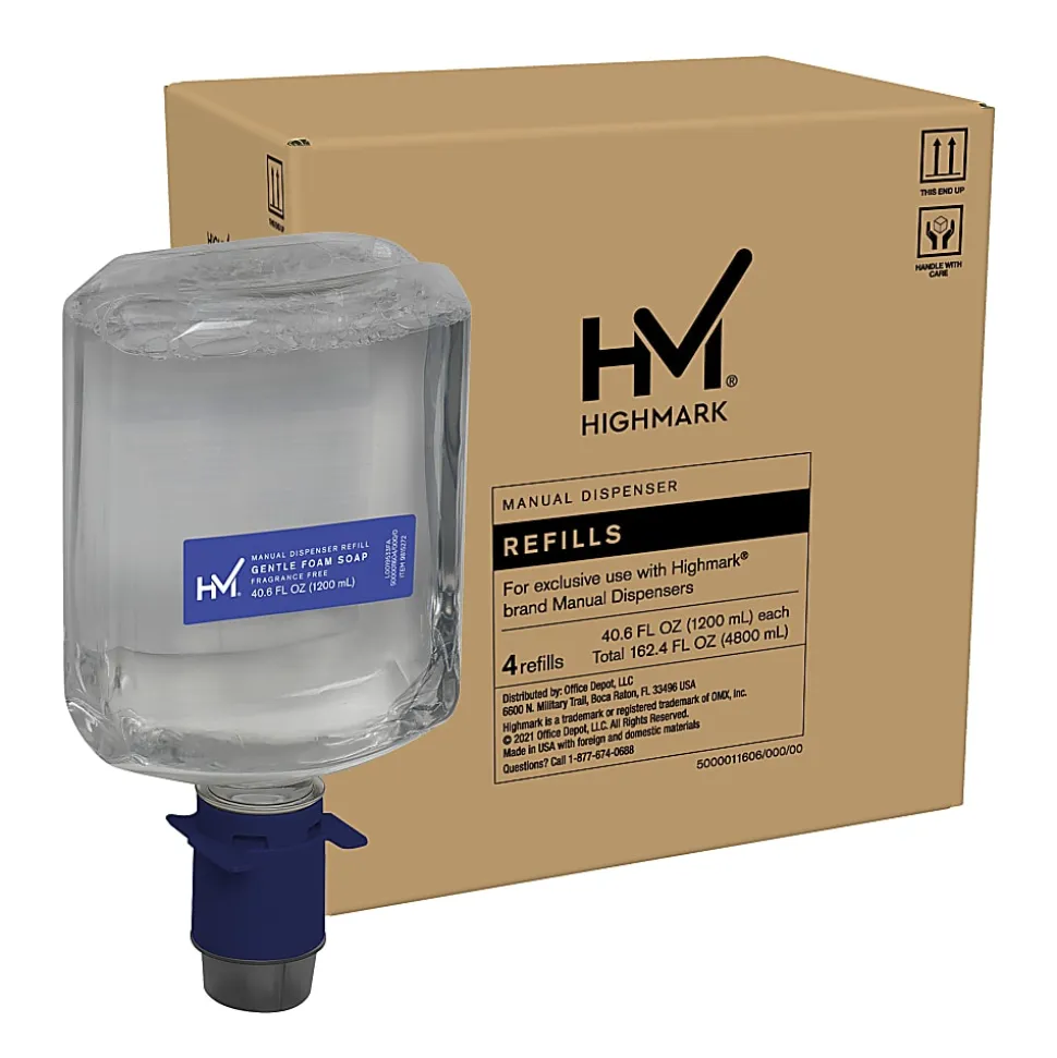 Highmark® Gentle Foam Soap Refill for Manual Dispensers, 40.5 Oz, Case Of 4