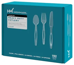 Highmark® Heavy-Duty Plastic Cutlery, Clear, Pack Of 192 Utensils