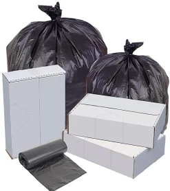 Highmark™ High-Density Can Liners, 0.87 mil, 22 Mic, 40 - 45 Gallons, 40" x 48", Black, Box Of 150