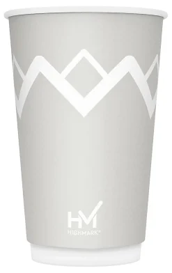 Highmark® Insulated Hot Cups, 16 Oz, 42% Recycled, Gray/White, Pack Of 50