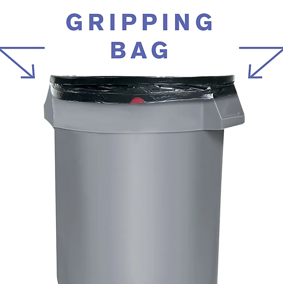Highmark™ Large Drawstring Trash Bags, 1.05 mil, 30 Gallon, Black, Box Of 25