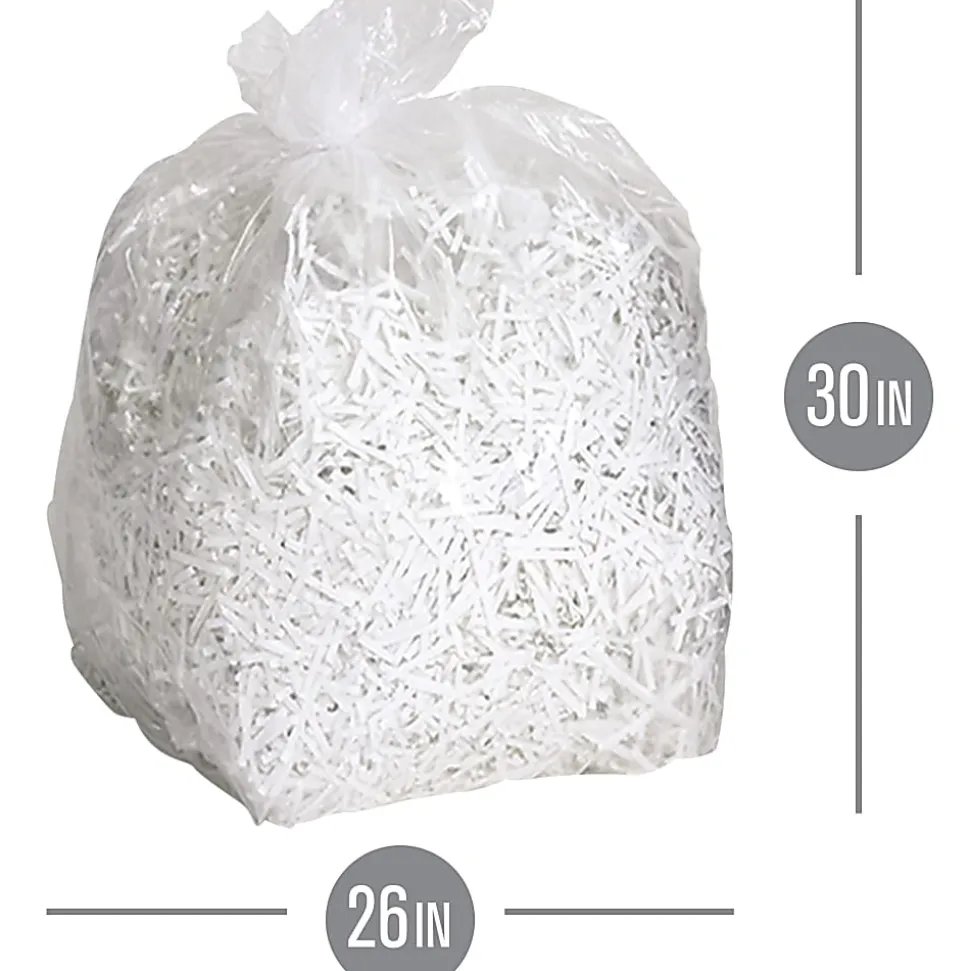 Highmark™ Large Shredder Bags, 15 Gallon, Clear, Box Of 25 Bags