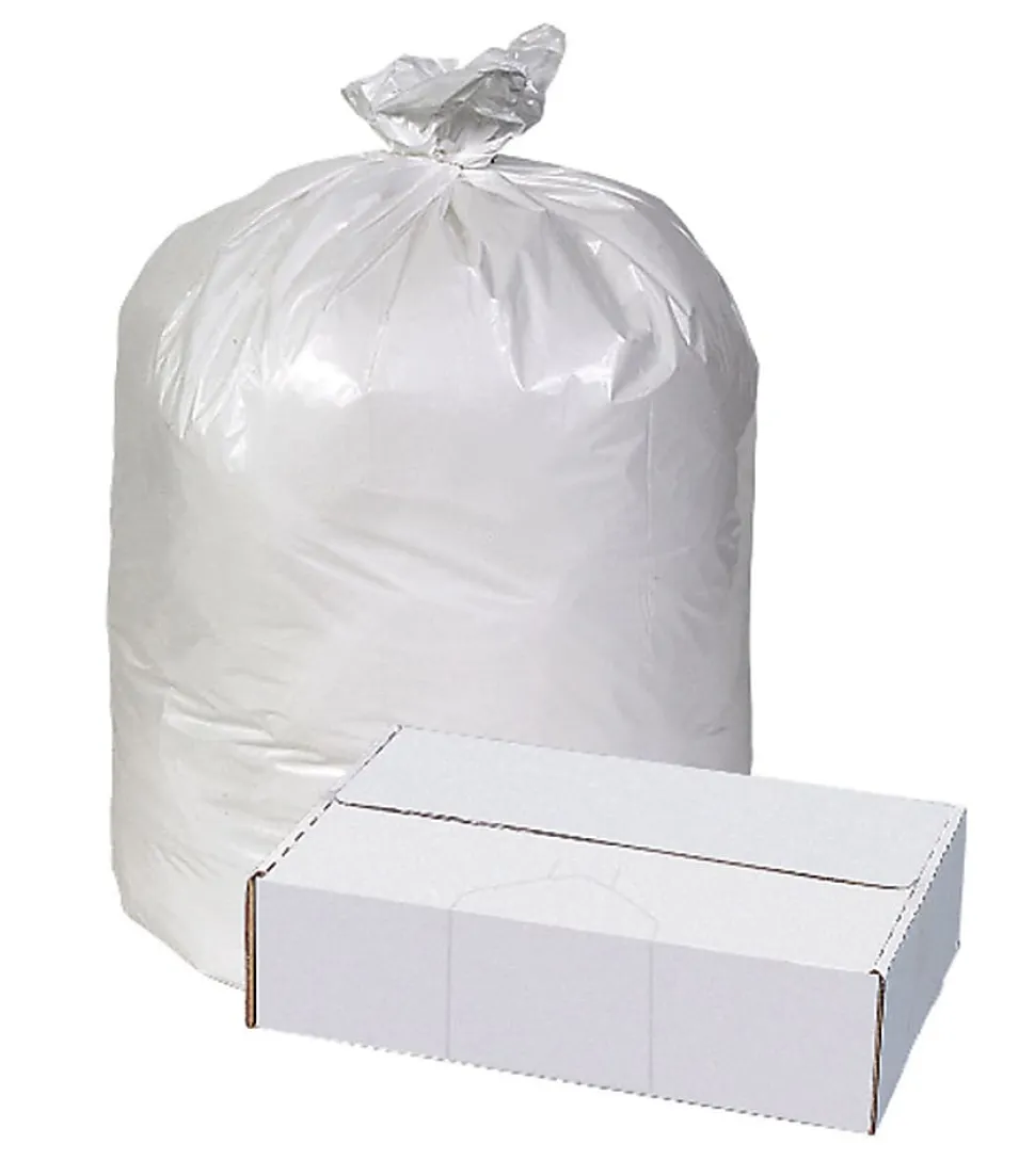 Highmark™ Linear Low Can Liners, 1.5-mil, 60 Gallons, 38" x 58", White, Box Of 100