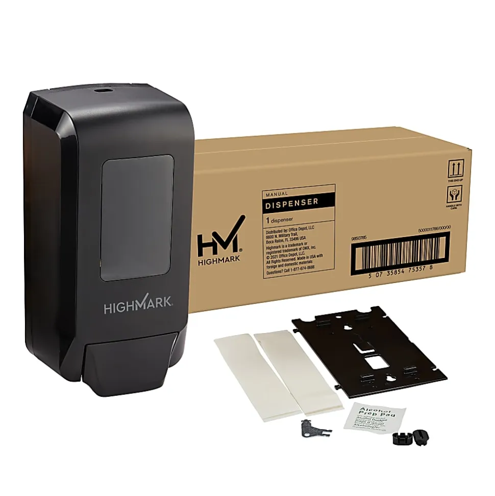 Highmark® Manual Soap & Sanitizer Dispenser, Black