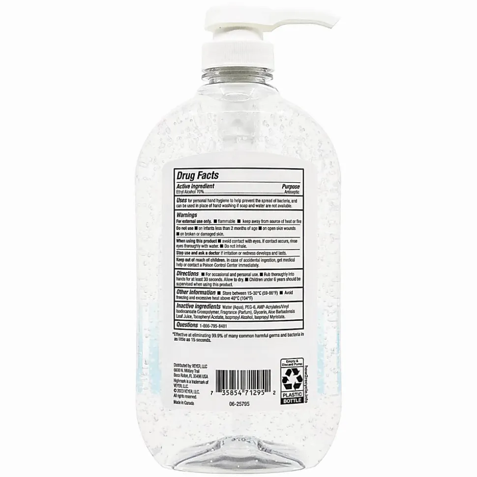 Highmark® Original Hand Sanitizer, Fresh Scent, 32 Oz, Clear, Case Of 6 Bottles