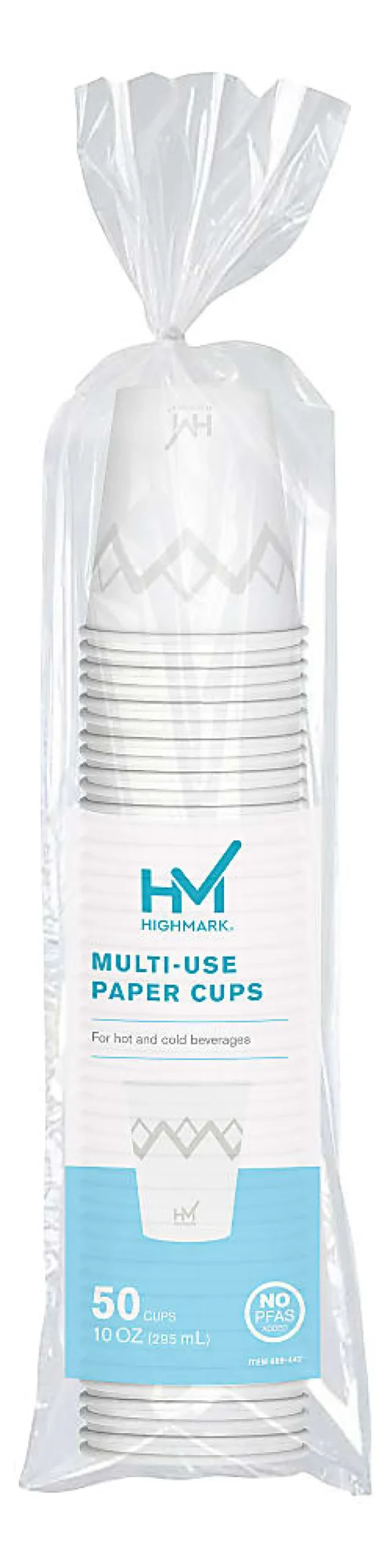 Highmark® Paper Hot Cups, 10 Oz, Printed White, Pack Of 50
