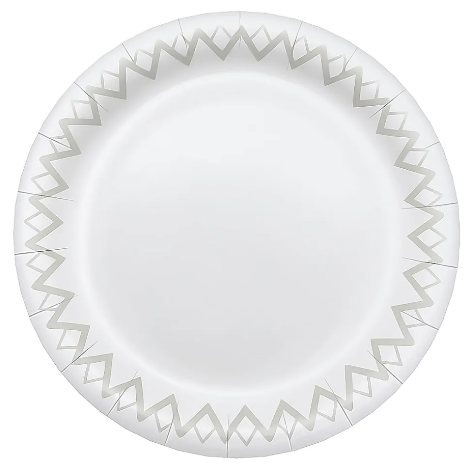 Highmark® Paper Plates, 6-3/4", Printed White, Pack Of 125