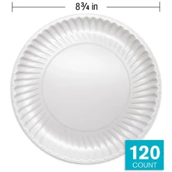 Highmark® Paper Plates, 8-3/4