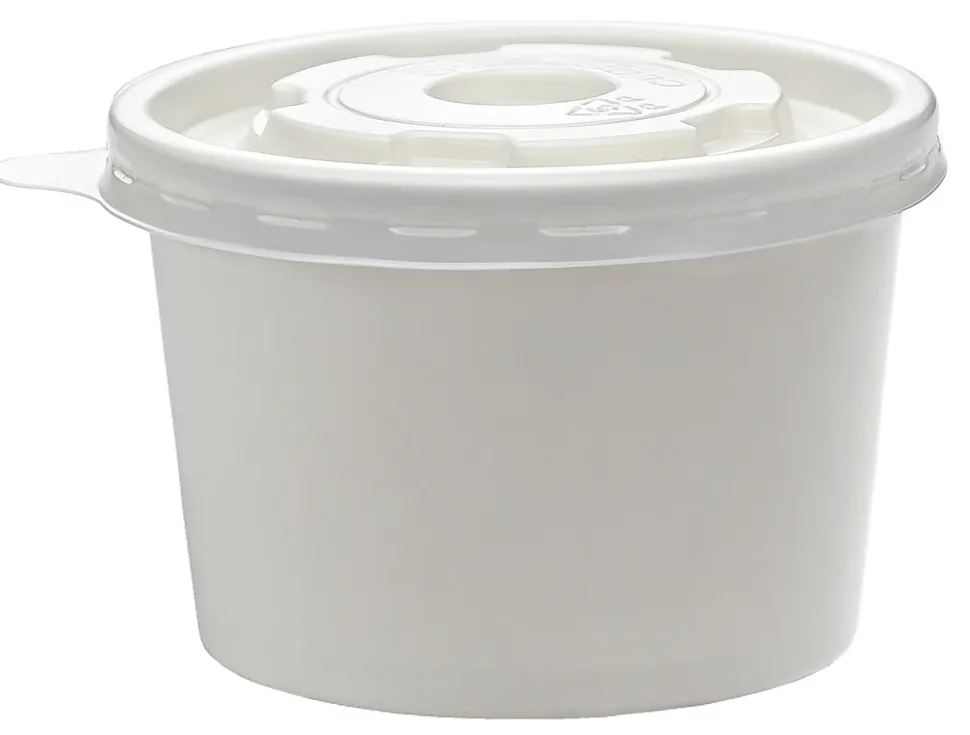 Highmark® Paper Soup Containers with Lids, Disposable Paper Food Cups, Ice Cream Cups Food Storage with Lids, 8 oz, White, Case Of 250