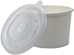 Highmark® Paper Soup Containers with Lids, Disposable Paper Food Cups, Ice Cream Cups Food Storage with Lids, 16 oz, White, Case Of 250