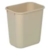 Highmark™ Rectangular Plastic Wastebasket, 6.5 Gallons, 15"H x 10"W x 14-1/4"D, Beige