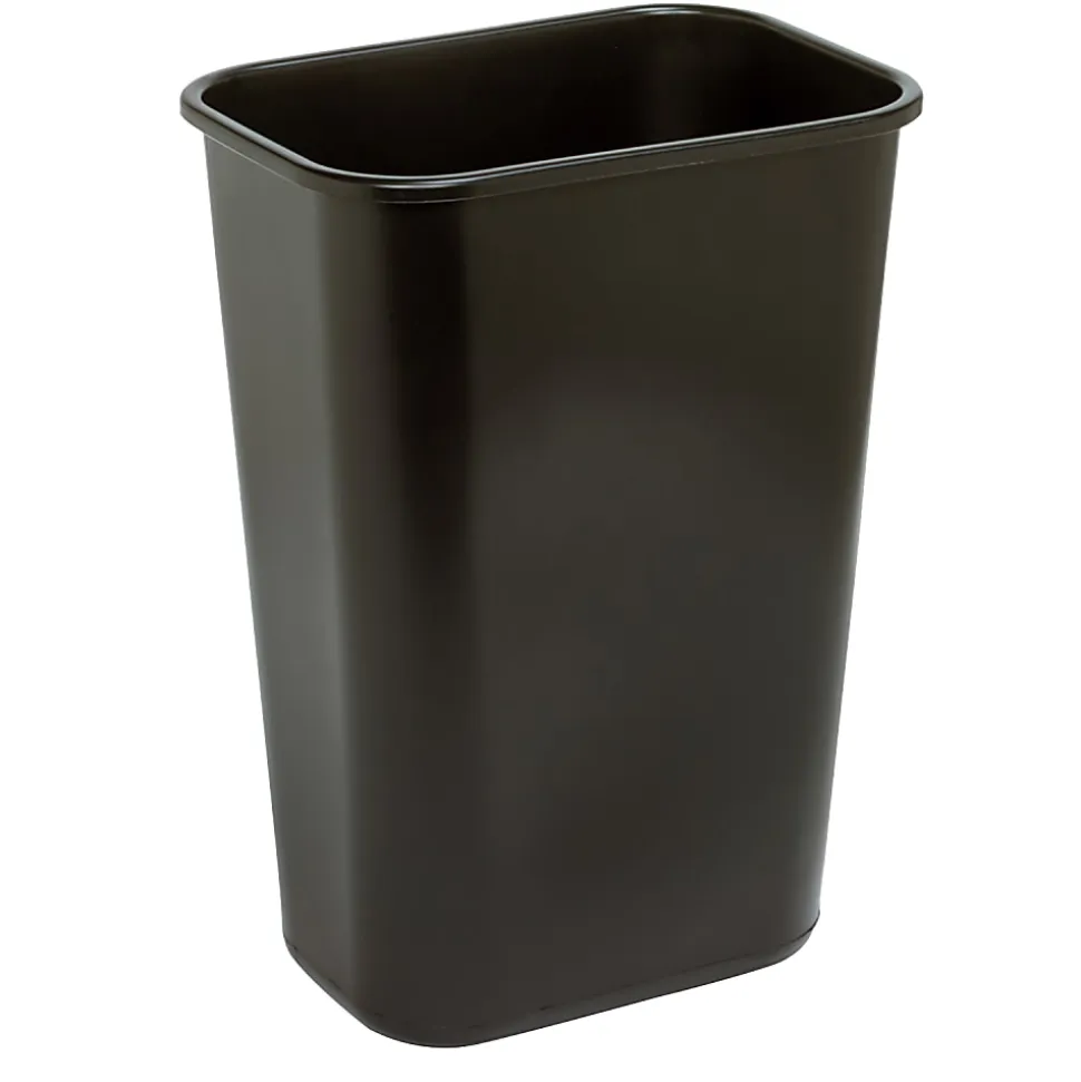 Highmark™ Rectangular Plastic Wastebasket, 10.25 Gallons, 20-1/2"H x 15-1/2"W x 11-1/2"D, Black
