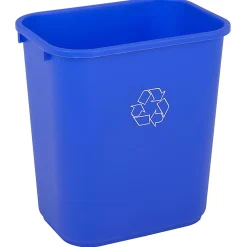 Highmark™ Recycling Bin, 6.5 Gallons, 15"H x 10"W x 14-1/4"D, Blue