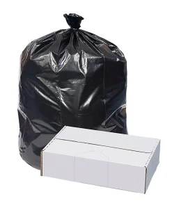 Highmark™ Repro 2-mil Can Liners, 60 Gallons, 38" x 58", 70% Recycled, Black, Case Of 50