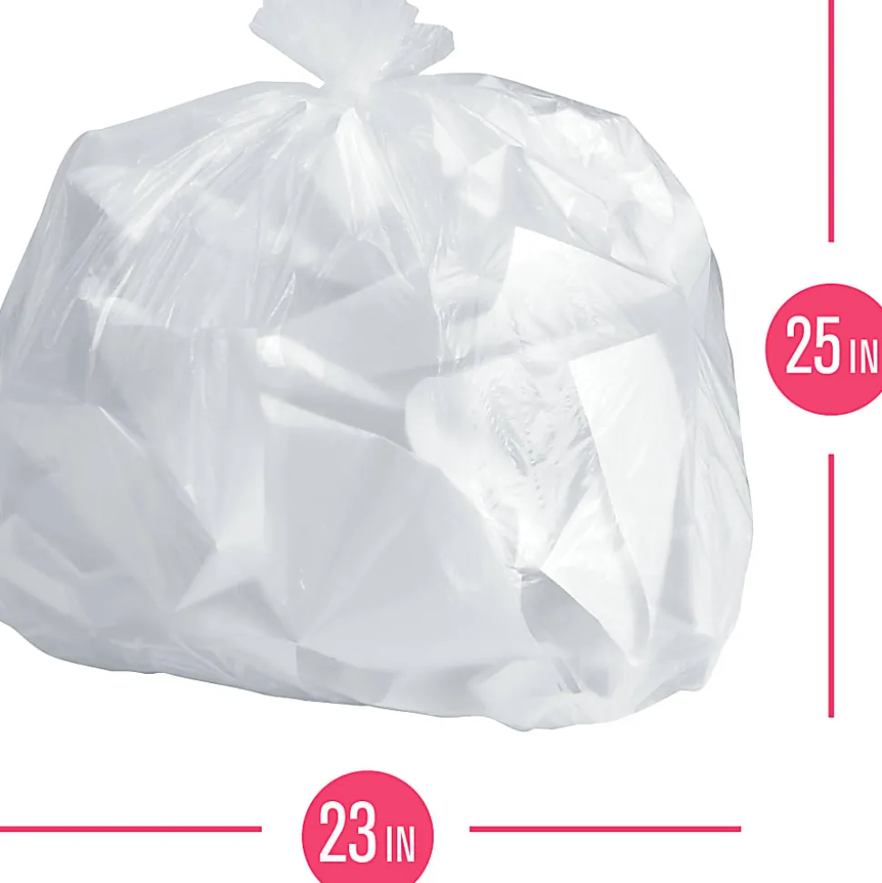 Highmark™ Wastebasket Trash Bags, 0.34 mil, 10 Gallon, Clear, Box Of 160 Bags