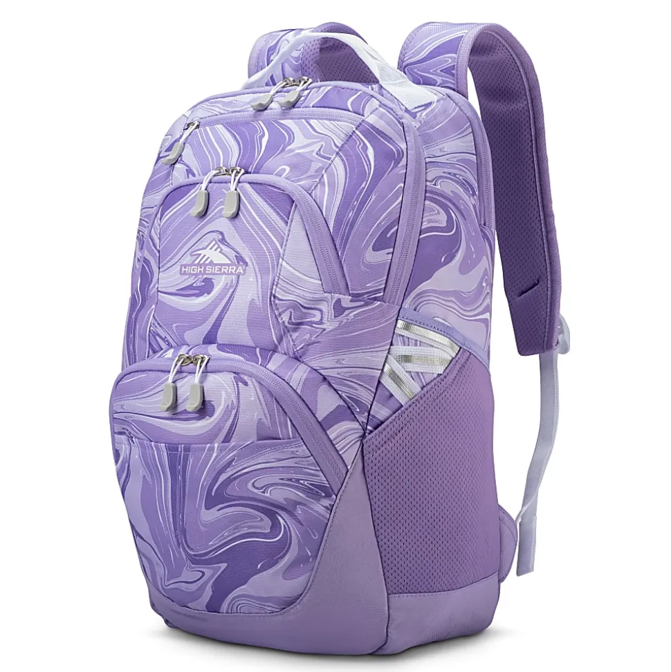 High Sierra Swoop Backpack With 17" Laptop Pocket, Marble Lavender
