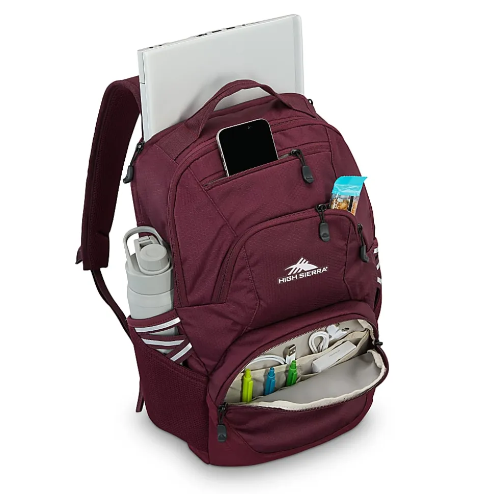 High Sierra Swoop Laptop Backpack With 17" Laptop Pocket, Maroon