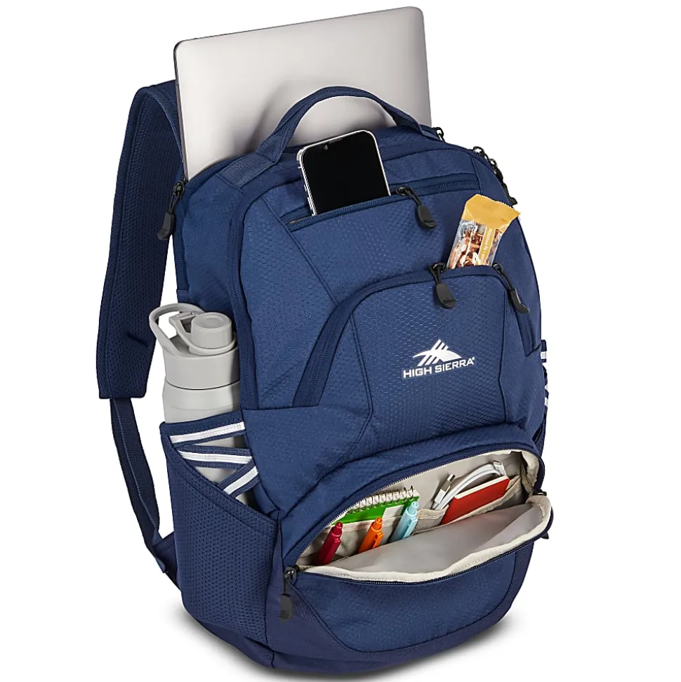 High Sierra Swoop Laptop Backpack With 17" Laptop Pocket, True Navy