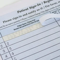 HIPAA-Compliant Bilingual Patient/Visitor Privacy Sign-In Sheets, 2-Part, 8-1/2" x 11", Blue, Pack Of 500 Sheets