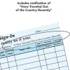 HIPAA Compliant Patient/Visitor Privacy 2-Part Sign-In Sheets, With Out-Of-Country Box, 8-1/2" x 11", Blue, Pack Of 250 Sheets