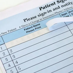 HIPAA Compliant Patient/Visitor Privacy 2-Part Sign-In Sheets, With Out-Of-Country Box, 8-1/2