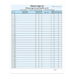 HIPAA Compliant Patient/Visitor Privacy 2-Part Sign-In Sheets, 8-1/2