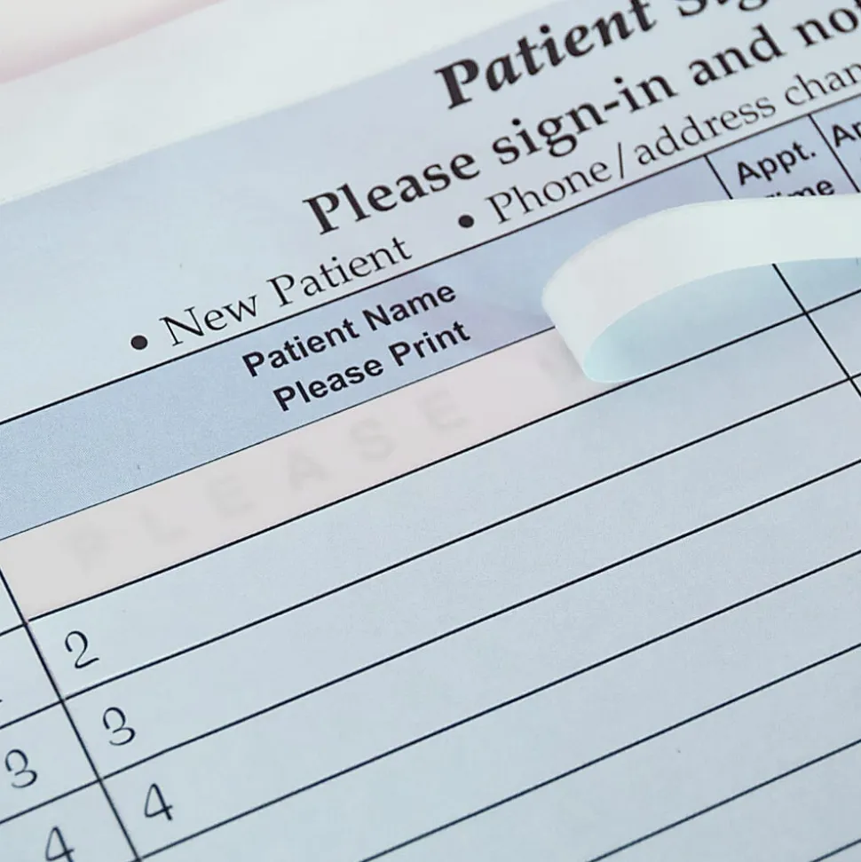 HIPAA Compliant Patient/Visitor Privacy 2-Part Sign-In Sheets, 8-1/2" x 11", Blue, Pack Of 125 Sheets