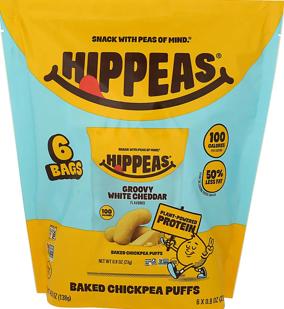 HIPPEAS Chickpea Puffs, White Cheddar, 0.8 Oz, Total Qty 72