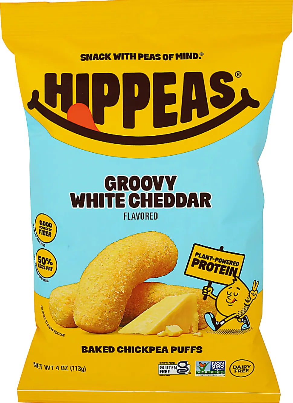 HIPPEAS Chickpea Puffs, White Cheddar, 4 Oz, Total Qty 12