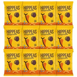 HIPPEAS Organic Chickpea Puffs Nacho Vibes, 1.5 Oz Bags, Pack Of 12 Bags
