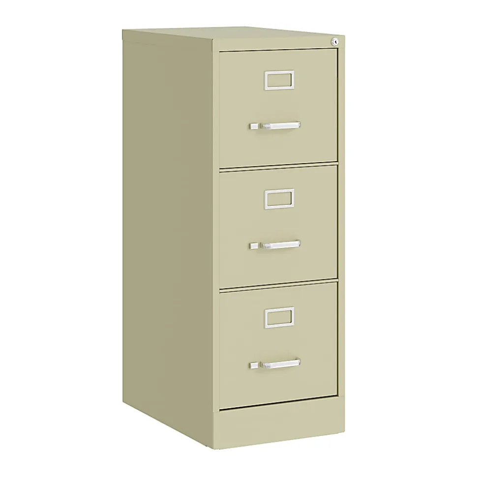 Hirsh Commercial 22"D Vertical 3-Drawer File Cabinet, Putty