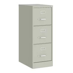 Hirsh Commercial 22"D Vertical 3-Drawer File Cabinet, Light Gray
