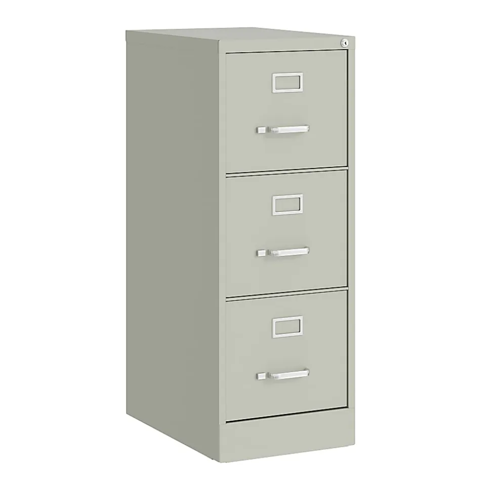 Hirsh Commercial 22"D Vertical 3-Drawer File Cabinet, Light Gray