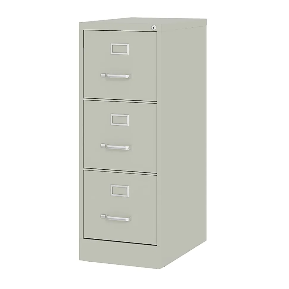 Hirsh Commercial 22"D Vertical 3-Drawer File Cabinet, Light Gray