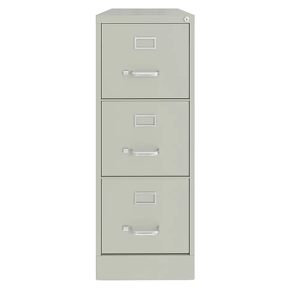 Hirsh Commercial 22"D Vertical 3-Drawer File Cabinet, Light Gray