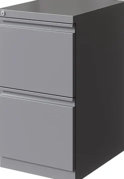 Hirsh® 20"D Vertical 2-Drawer Mobile Pedestal File Cabinet, Arctic Silver