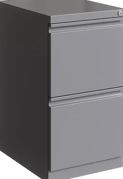 Hirsh® 20"D Vertical 2-Drawer Mobile Pedestal File Cabinet, Arctic Silver